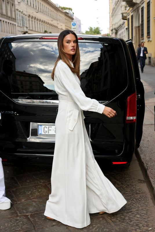 ALESSANDRA AMBROSIO Out at Milan Fashion Week 09/21/2022