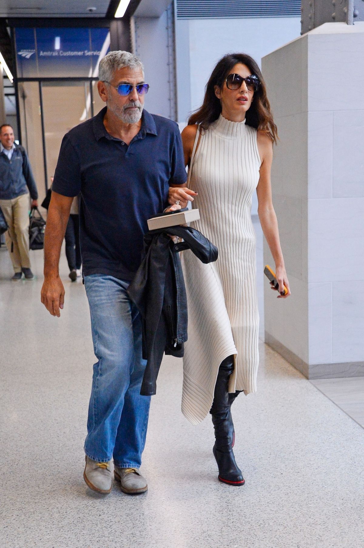 AMAL and George CLOONEY Arrives at Moynihan Train Station in New York ...