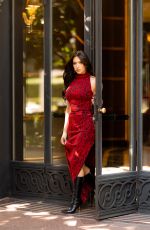ANASTASIA KARANIKOLAOU Leaves Principe di Savoia Hotel in Milan 09/22/2022