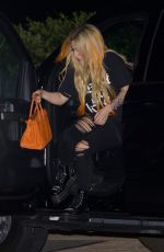 AVRIL LAVIGNE Arrives at Nobu in Malibu 09/20/2022
