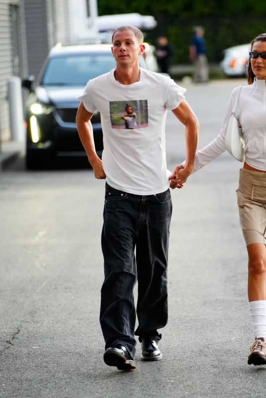 BELLA HADID and Marc Kalman Arrives at US Open in New York 08/31/2022