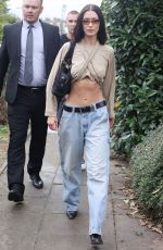 BELLA HADID Leaves Burberry Fashion Show in London 09/26/2022