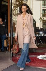 BELLA HADID Leaves Royal Monceau Hotel in Paris 09/30/2022