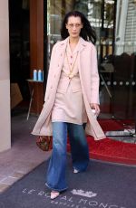 BELLA HADID Leaves Royal Monceau Hotel in Paris 09/30/2022