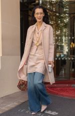 BELLA HADID Leaves Royal Monceau Hotel in Paris 09/30/2022