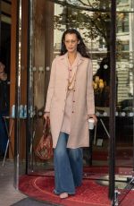 BELLA HADID Leaves Royal Monceau Hotel in Paris 09/30/2022