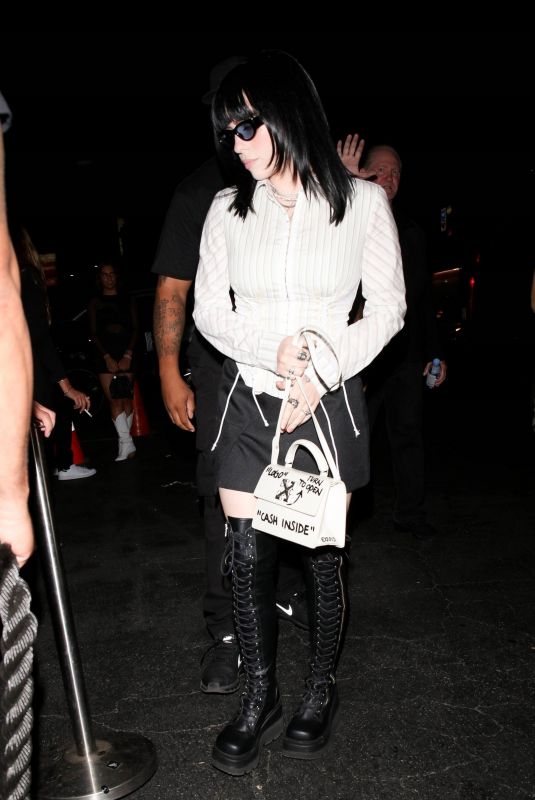 BILLIE EILISH Arrives at Kaia Gerber’s 21st Birthday Party in Hollywood 09/03/2022