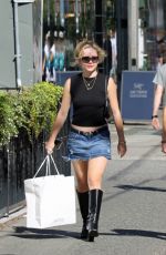 BREC BASSINGER in Denim Skirt Out Shopping in Vancouver 09/27/2022