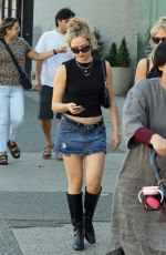 BREC BASSINGER in Denim Skirt Out Shopping in Vancouver 09/27/2022