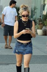 BREC BASSINGER in Denim Skirt Out Shopping in Vancouver 09/27/2022