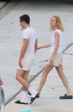 BRIE LARSON and Lewis Pullman Film a Kissing Scene in Los Angeles 09/13/2022