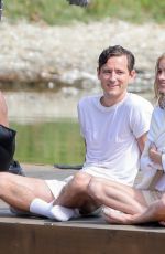 BRIE LARSON and Lewis Pullman Film a Kissing Scene in Los Angeles 09/13/2022