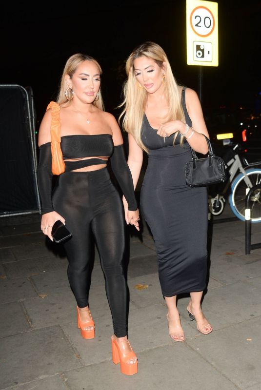 CHLOE FERRY and SOPHIE KASAEI Leaves Jog-On to Cancer at Proud Embankment in London 09/28/2022