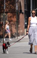 CHRISTY TURLINGTON Out with Her Dog in New York 09/18/2022