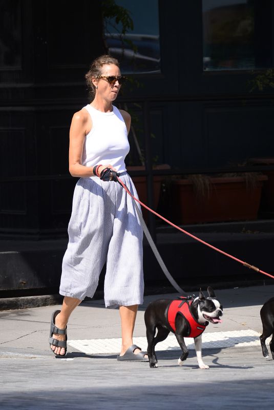 CHRISTY TURLINGTON Out with Her Dog in New York 09/18/2022