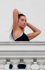 DUA LIPA Gets a Yoga Class on Balcony of Copacabana Palace Hotel in Rio de Janeiro 09/11/2022