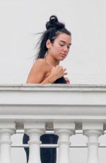 DUA LIPA Gets a Yoga Class on Balcony of Copacabana Palace Hotel in Rio de Janeiro 09/11/2022