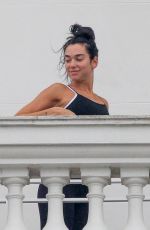 DUA LIPA Gets a Yoga Class on Balcony of Copacabana Palace Hotel in Rio de Janeiro 09/11/2022