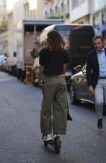 ELISABETTA CANALIS at a Scooter Ride in Milan 09/20/2022