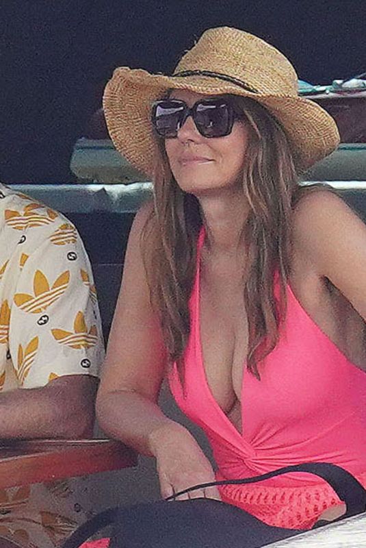 ELIZABETH HURLEY Out for a Boat Ride in South of France 08/31/2022
