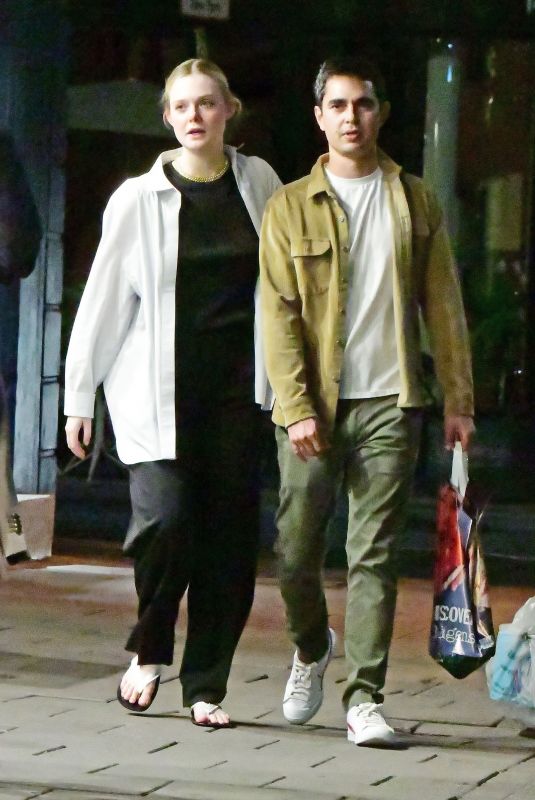 ELLE FANNING and Max Minghella Night Out in London 08/31/2022