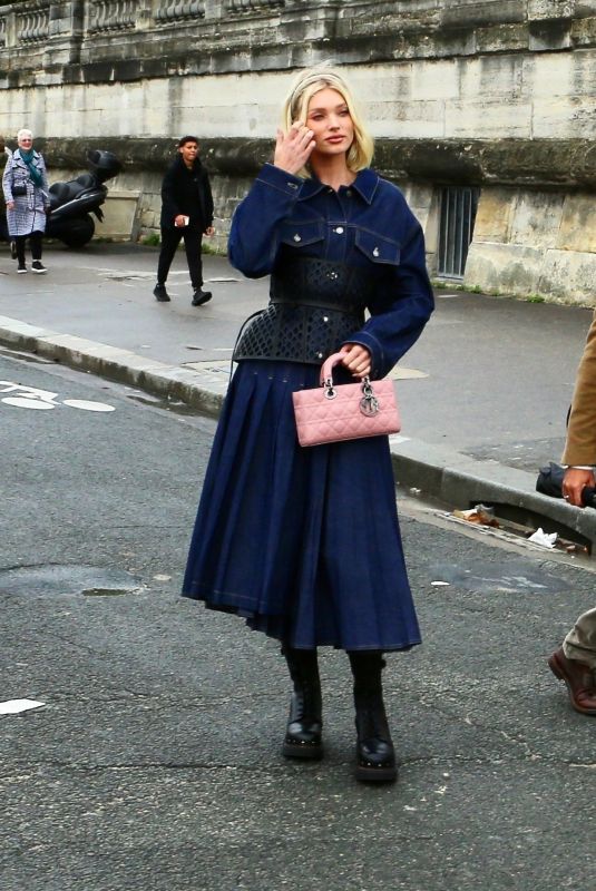 ELSA HOSK Arrives at Dior Fashion Show in Paris 09/27/2022