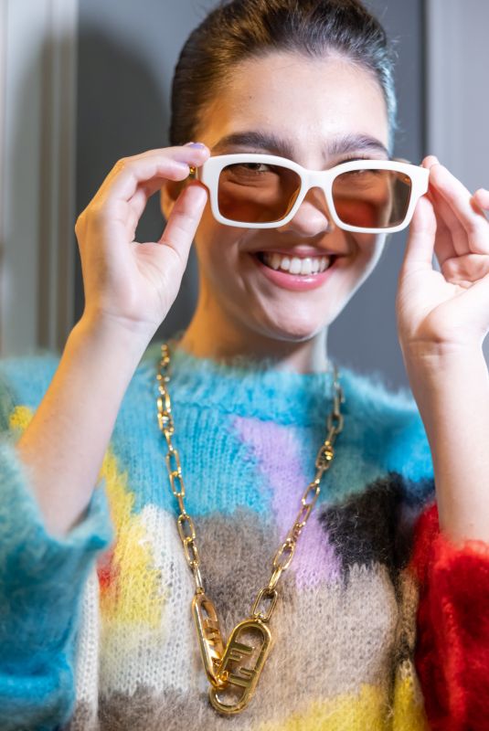 EMILY CAREY Getting Ready for Fendi Show, September 2022