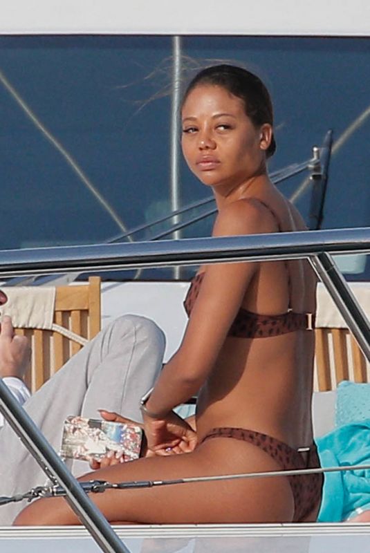 EMMA THYNN in Bikini at a Yacht in Saint Tropez 09/01/2022