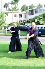GIA SKOVA Trains Next to a Master Swordsman in Los Angeles 09/12/2022