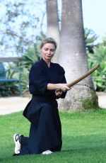 GIA SKOVA Trains Next to a Master Swordsman in Los Angeles 09/12/2022