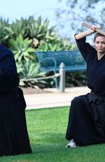 GIA SKOVA Trains Next to a Master Swordsman in Los Angeles 09/12/2022