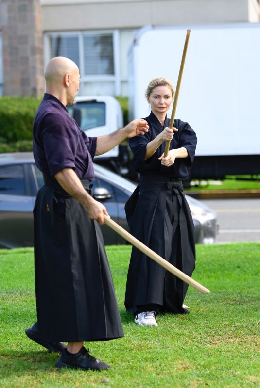 GIA SKOVA Trains Next to a Master Swordsman in Los Angeles 09/12/2022