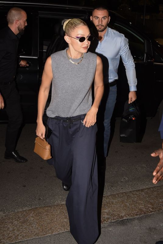 GIGI HADID Arrives at Her Hotel in Milan 09/23/2022