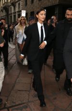 IRINA SHAYK and MANDANA BOLORUCHI Leaves Giorgio Armani Show in Milan 09/25/2022