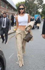 IRINA SHAYK Leaves Burberry S/S 2022 Fashion Show at LFW in London 09/26/2022