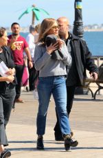 JENNIFER ANISTON on the Set of The Morning Show at Coney island 09/28/2022