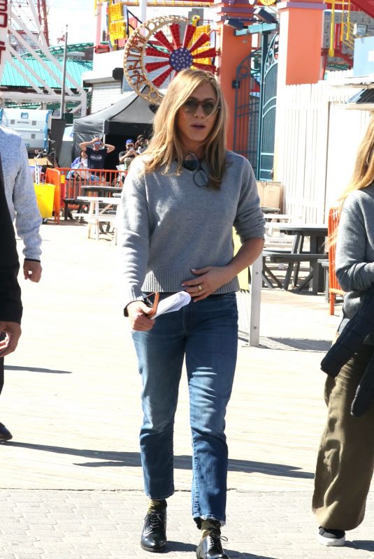 JENNIFER ANISTON on the Set of The Morning Show at Coney island 09/28/2022