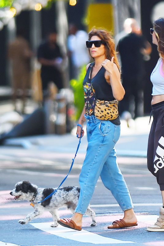JENNIFER ESPOSITO Out with Her Dog in New York 09/08/2022