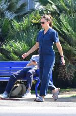 JENNIFER GARNER in a Blue Jumpsuit Out in Santa Monica 09/06/2022