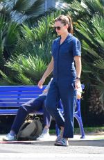 JENNIFER GARNER in a Blue Jumpsuit Out in Santa Monica 09/06/2022