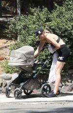 JESSICA HART Out with Her Baby in Los Angeles 09/03/2022