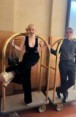 JULIA GARNER Getting Ready for Gucci Fashion Show, September 2022
