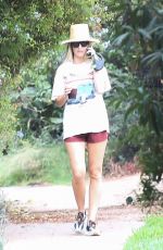KEELEY HAZELL Out with Her Dog in Los Angeles 09/17/2022