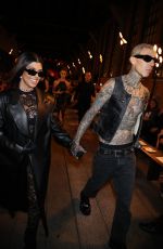 KOURTNEY KARDASHIAN and Travis Barker Leaves Her NYFW Show in New York 09/13/2022