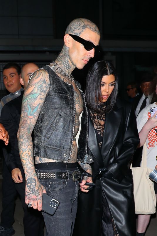 KOURTNEY KARDASHIAN and Travis Barker Leaves Her NYFW Show in New York 09/13/2022
