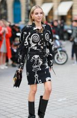 LEONIE HANNE Arrives at Schiaparelli Fashion Show at PFW in Paris 09/29/2022