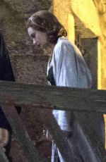 LILY JAMES on the Set of Finalmente l
