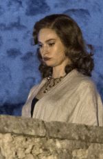 LILY JAMES on the Set of Finalmente l