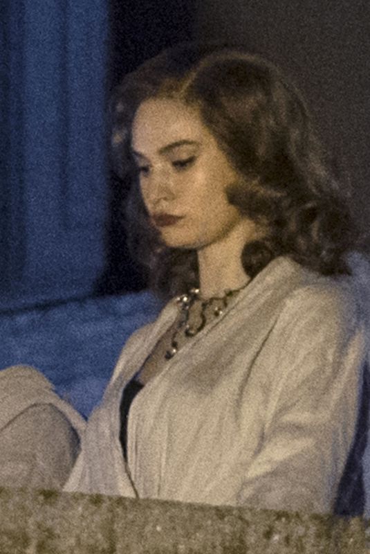 LILY JAMES on the Set of Finalmente l’Alba in Rome 09/03/2022