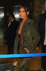LORI HARVEY Arrives at Tom Ford Show at New York Fashion Week 09/14/2022